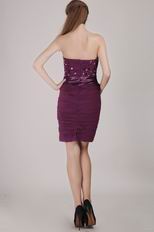 Dark Purple Sweetheart Short Prom Dress With Jacket Accessory